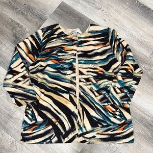 Christopher & Banks Vibrant Zebra Print Cardigan pl